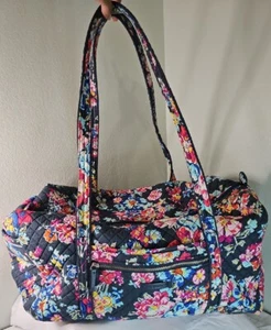 Borsone da viaggio Vera Bradley Pretty Poises grigio flora 21" L x 11" H x 9" D - Foto 1 di 12