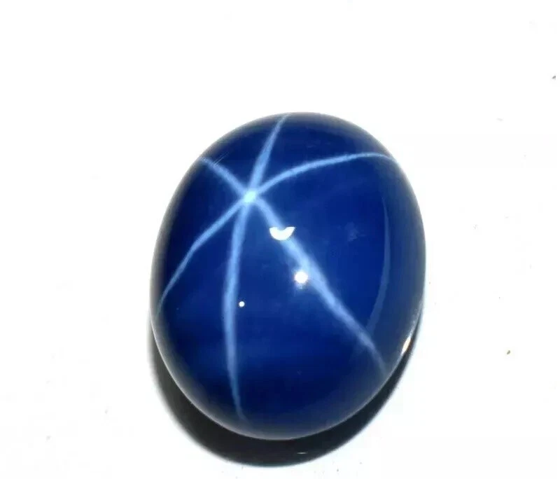 14 Ct Natural 6-Rays Blue Star Sapphire Oval Cabochon Loose Certified Gemstone - Image 1 of 4