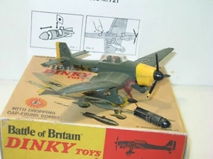 Dinky Toys, Aircraft Junkers Stuka Military German With Bomb Original A - Picture 1 of 7