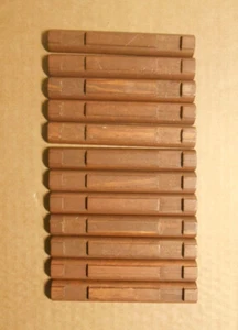 Lincoln Log Lot of 12 Dark Brown Wooden 4 1/2" Long Flat 2 Notch Logs P8 - Picture 1 of 4