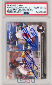 Ronald Acuna Vladimir Guerrero Jr. Signed 2021 Topps Now #267 PSA/DNA 10 Auto - Picture 1 of 2
