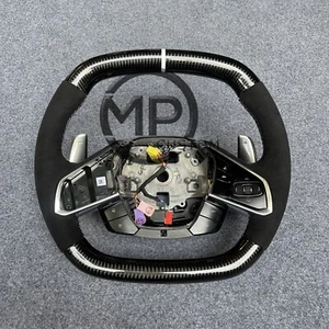 Yellow stripe Carbon fiber Alcantara steering wheel fit for Corvette C8 2020+ - Picture 1 of 3