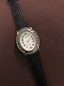 Reloj pulsera Xanadu para dama correa de cuero negro esfera antigua - Imagen 1 de 6
