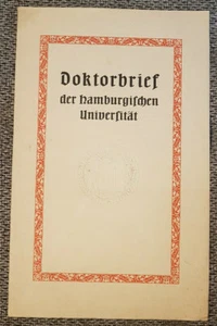 Autogramm Wilhelm Weygandt Psychiater auf Doktorbrief 1925 Universität Hamburg - Bild 1 von 11