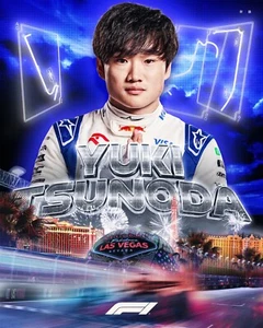 Yuki Tsunoda 2024 Las Vegas Grand Prix Collage 8x10 Formel 1 Rennfoto - Bild 1 von 1