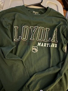 Champion, Loyola University Maryland taglia small, verde con levrieri sul braccio - Foto 1 di 2