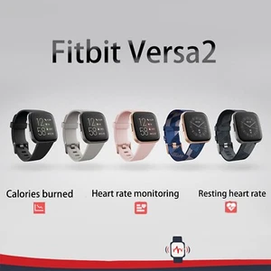 New Fitbit Versa 2 Fitness Smart Watch GPS HRM Sleep Heart Rate Activity Tracker - Picture 1 of 7