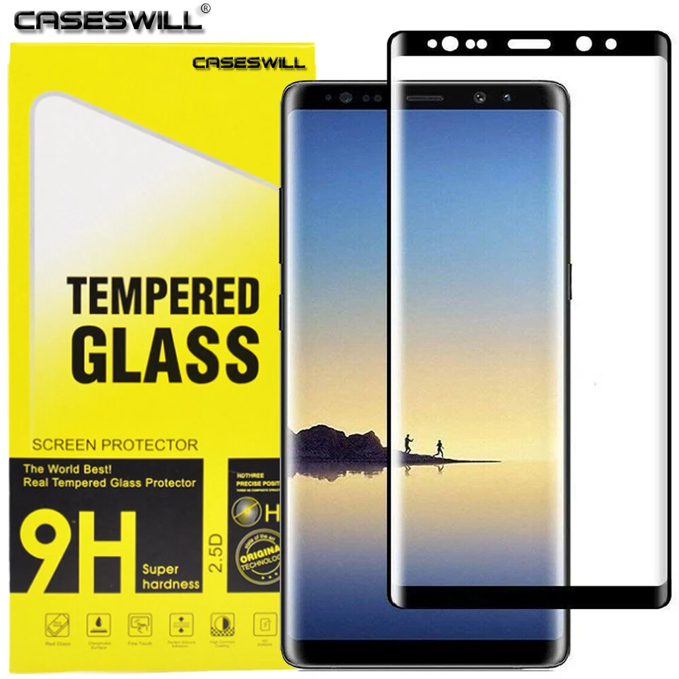 Protector de pantalla de vidrio templado 3D cubierta completa para Samsung Galaxy Note 9 / Note 8 Foto 1 de 4
