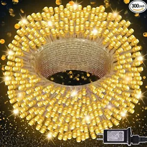 300 LED String Lights Outdoor & Indoor, 100FT Christmas Tree Lights Waterproof - Picture 1 of 9