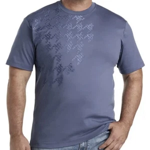 Hugo Boss Tessin 24 Tonal Houndstooth Tee T-shirt 2XT Tall Slate Blue Gray NWT - Picture 1 of 6