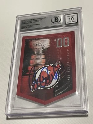 Claude Lemieux Signed 2000 NJ Devils Stanley Cup Card IP Slabbed Beckett Auto a - Image 1 of 3