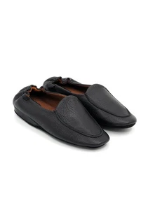 Zapatillas de casa ZEGNA de cuero cachemir negras talla 40 EU / 6 UK / 7 EE. UU. Nuevas - Imagen 1 de 6