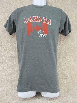 Camiseta de lujo con gráficos de Canadá gris hoja de arce talla pequeña Foto 1 de 4