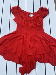Princess Polly Women’s The Love Galore Romper  In Red Size 10 Great Condition - Picture 1 of 4
