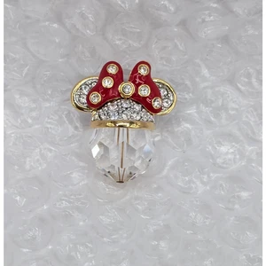 Swarovski Crystal & Disney Minnie Mouse Ear Christmas Ornament No Box - Picture 1 of 9