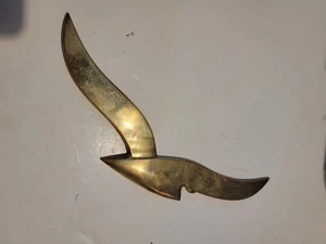 Vintage Brass Nautical Home Wall Decor Sea Bird Seagull Made In India - Picture 1 of 4