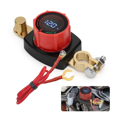 300A Car Smart TOP Battery Disconnect Switch with Voltmeter DC 5-80V Anti-Theft - Image 1 of 4