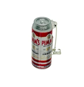 Handmade PIMMS READY MIXED CAN BADGE fab GIFT BAG miniature UNIQUE brooch PIN - Picture 1 of 2