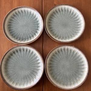 Laurie Gates Nova Green And Brown Salad Plates 8.5" Set Of 4 - Picture 1 of 13