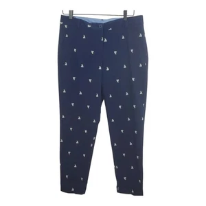 Talbots The Weekend Chino Pants Embroidered Sailboat Preppy Nautical Size 8 - Picture 1 of 9