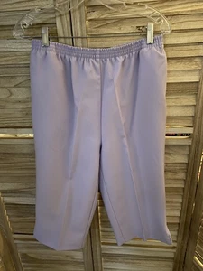Pantalones capri Blair para mujer talla pequeña PM púrpura claro lila cintura elástica completa - Imagen 1 de 3