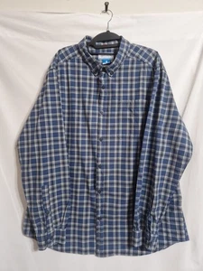 Columbia Mens XL Blue Check Long Sleeve Full Button Shirt 100% Cotton - Picture 1 of 16