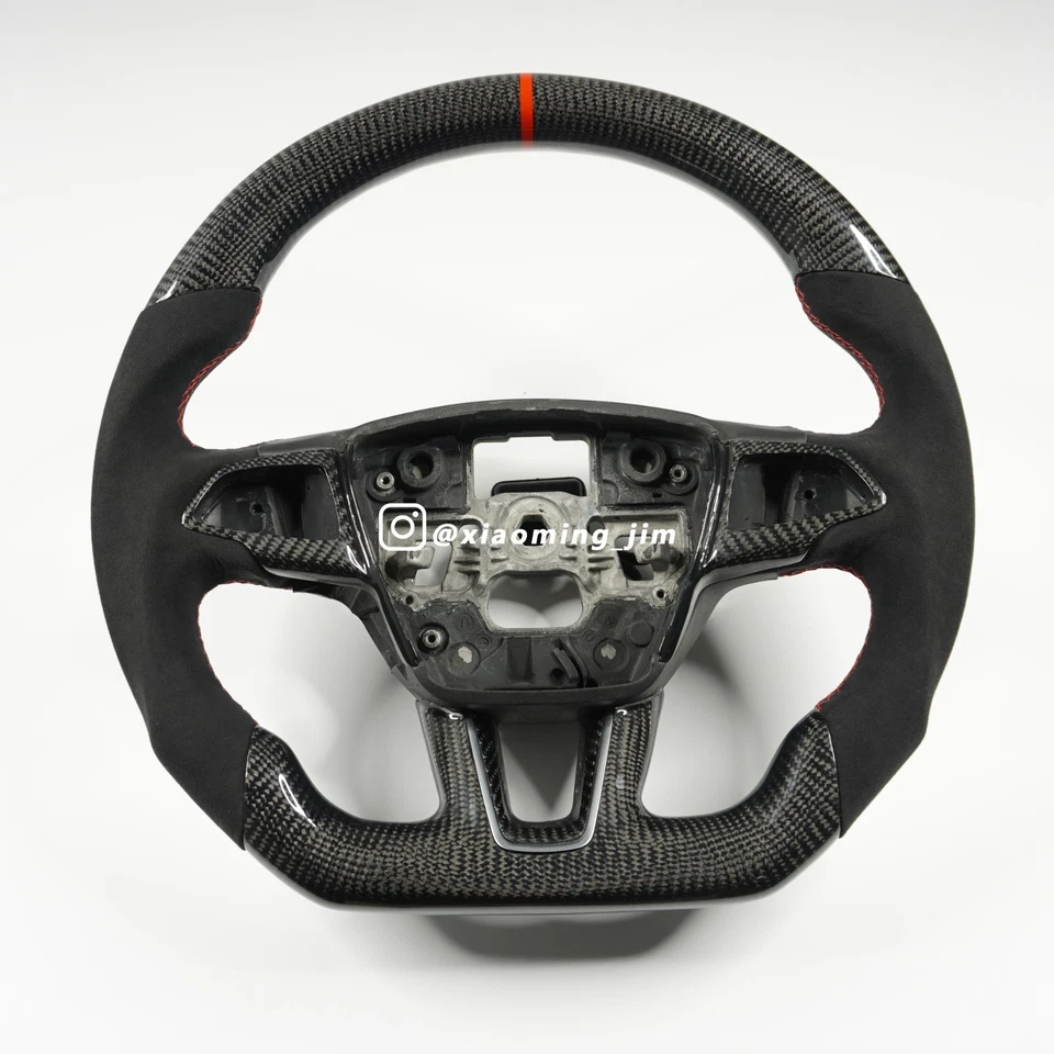 Volante Alcantara de fibra de carbono real para Ford Focus ST/RS Foto 1 de 4