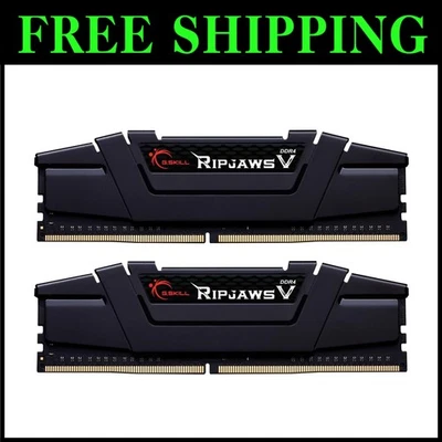 32GB RipjawsV RAM, 3200MT/s Black U-DIMM Memory for High-Performance PCs - Image 1 of 4