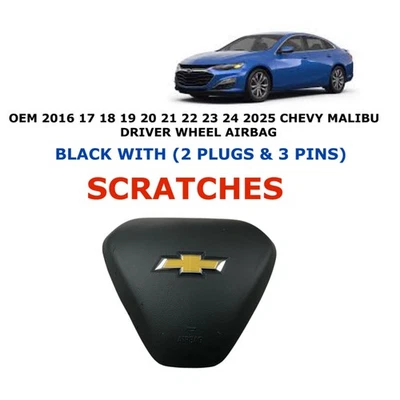 2016 17 18 19 20 21 22 23 24 2025 Chevy Malibu driver wheel airbag BLACK - Image 1 of 4