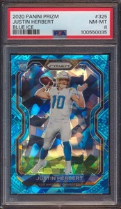 Panini Prizm Justin Herbert #325 2020 Blue Ice Prizm Rookie/99 ¡PSA 8! - Imagen 1 de 2