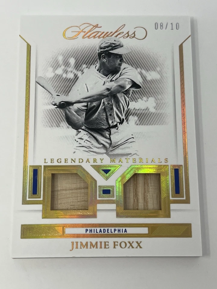 2023 Flawless JIMMIE FOXX Legendary Materials Gold 8/10 Dual Bat Philadelphia - Image 1 of 4