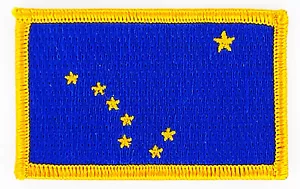 ALASKA AMERIKANISCHE USA FLAGGE AUFNÄHER ABZEICHEN AUFBÜGELN NEU BESTICKT - Bild 1 von 1