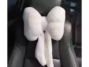Car Headrest Pillow Bow Tie Neck Pillow Plush Cervical Waist Pad Seat Cushion - Picture 1 of 8