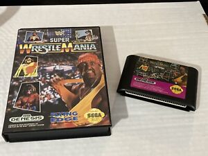 WWF Super Wrestlemania Sega Genesis Cartridge and Box. No Manual.