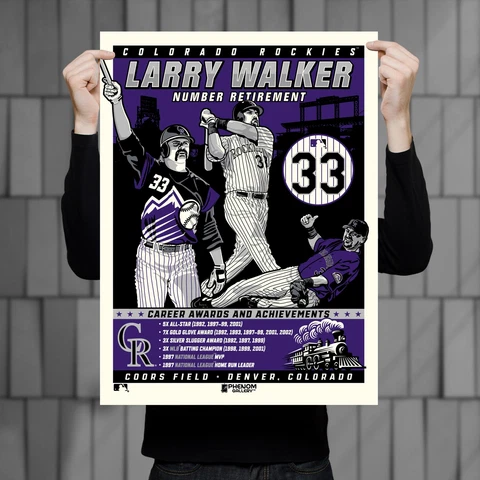 Phenom Gallery Colorado Rockies Larry Walker Retirement Serigraph (Printer Proof Cover