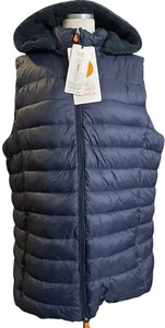Save The Duck Women’s Ultra Light Puffer Vest Jacket Blue Size 2XL - Picture 1 of 10