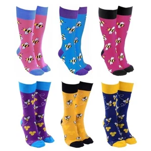 Calcetines de algodón Abejas talla única REGALO calcetines sociedad adultos hombres mujeres miel abeja - Imagen 1 de 7