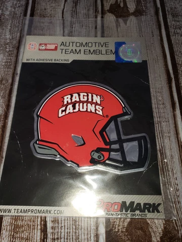 NCAA University of Louisiana Ragin Cajuns 3D COLOR ALUMINUM HELMET AUTO EMBLEM Cover