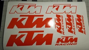 KTM Motorcycle and helmet decal set, 8pc Sticker Decal sheet. - Picture 1 of 3