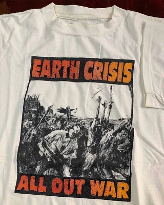 EARTH CRISIS All Out War Band Short Tee Cotton Shirt All Size SB227 - Image 1 of 4