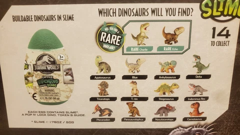 Jurassic World Captivz Hatchlings Buildable Dino Egg Figures & Slime Cover