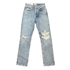 Agolde Lana Mid Rise Vintage Straight Jeans in Backdrop Womens Size 24 Blue - Picture 1 of 9