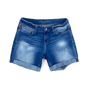 Mavi Jeans Pixie Midi Shorts Stretch Denim Blue Jean Size 27 28x5 - Picture 1 of 9