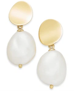 $48 Kate spade GOLD STANDARD GOLD TONE IMITATION PEARL DROP earrings J10 - Picture 1 of 9