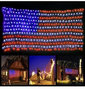 American Flag LED Lights Banner 6 Foot 450 BRIGHT New - Picture 1 of 4