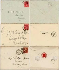 OXFORD COLLEGES 1876-1906 EMBOSSED FLAP ENVELOPES MAGDALEN BALLIOL CHRISTCHURCH - Picture 1 of 3