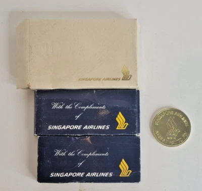 Cartera porta llaves vintage años 70 Singapore Airlines bolígrafo llavero moneda ficha Foto 1 de 4