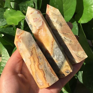 2.2LB Natural Crazy agate Point Quartz Crystal Wand Obelisk Reiki Heal 10pcs+ - Picture 1 of 15