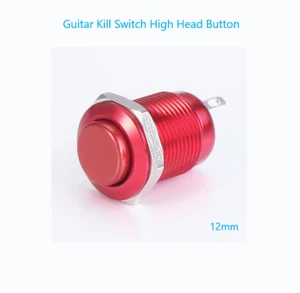 Guitar Kill Switch/Cutoff 12mm Red Momentary High Head Push Button Full Kit - Picture 1 of 16