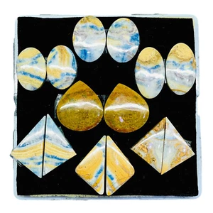 7 Pairs Natural Blue Rhodochrosite 20-29mm Loose Cabochon Gemstone Wholesale Lot - Picture 1 of 8